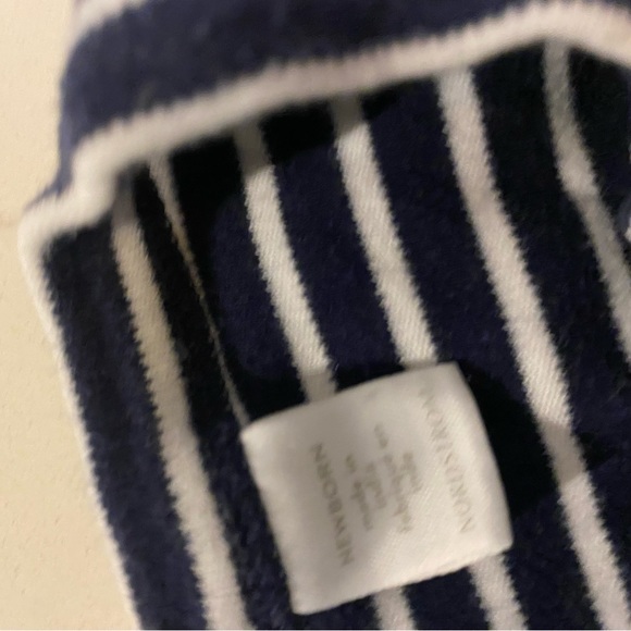 ⚫️ Nordstrom ⚫️ footed navy and white striped onesie with snaps - newborn - Picture 2 of 2